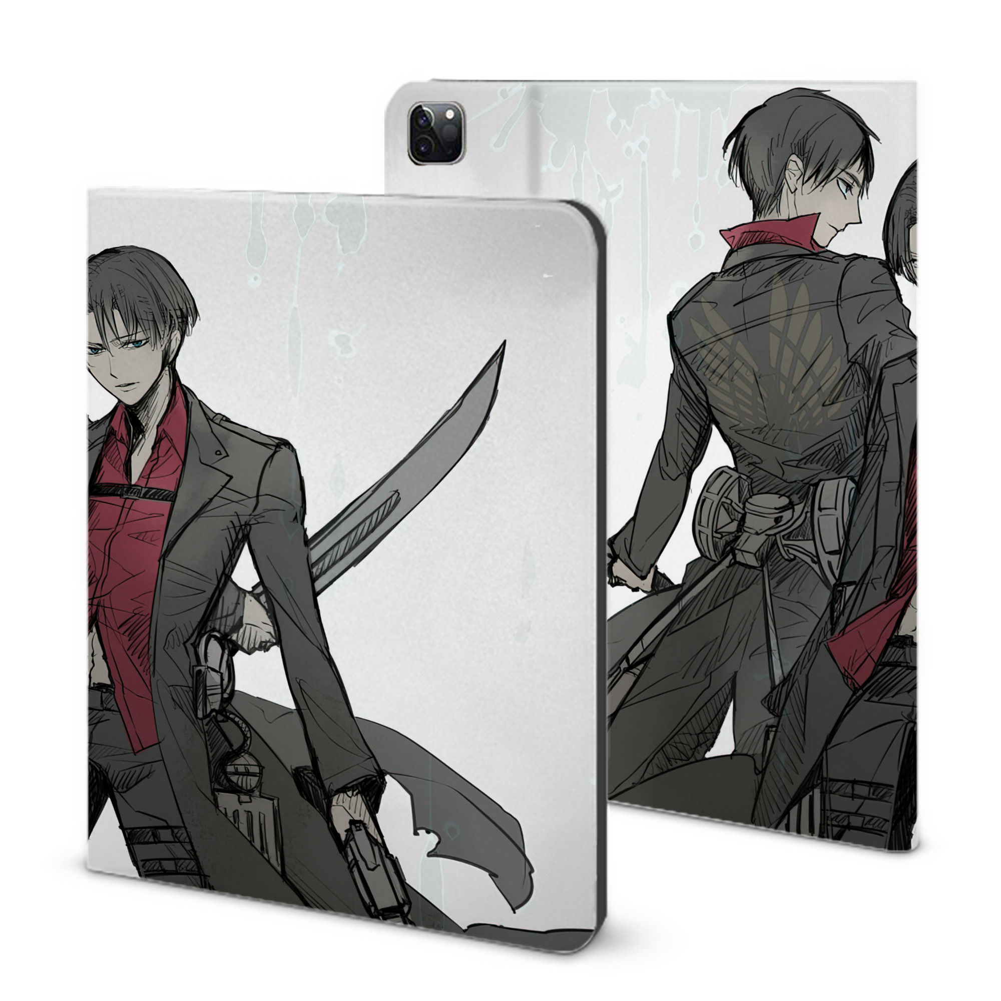 （画像用） 進撃の巨人 Attack on Titan IPad ケース ブック型 PUレザー TPU 耐衝撃 軽量 薄型 ペン収納なし 全面保護 IPad 各モデル対応